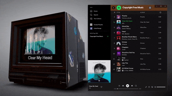 Music visualizer wallpaper reacting to Spotify playback in real-time