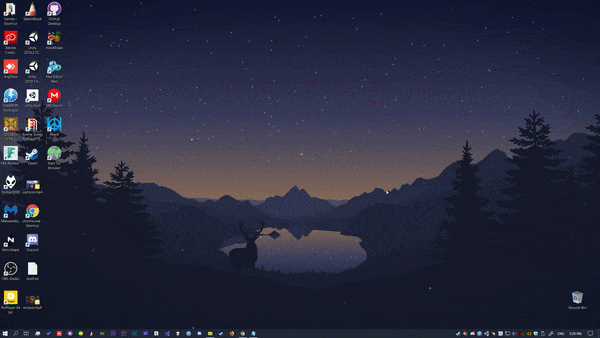 Interactive HTML5 animated wallpaper showing a night scene with stars and deer silhouette